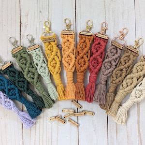Handmade Macrame Keychains | Recycled Cotton Cord | Boho | Farmhouse | Lanyard | Accessories