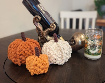 Handmade Macrame Pumpkins | Fall | Farmhouse | Halloween | Boho | Recycled