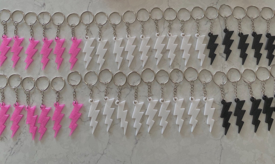 Lightning Bolt Keychain Bolt Keychain Symbol Keychain Bolt Etsy