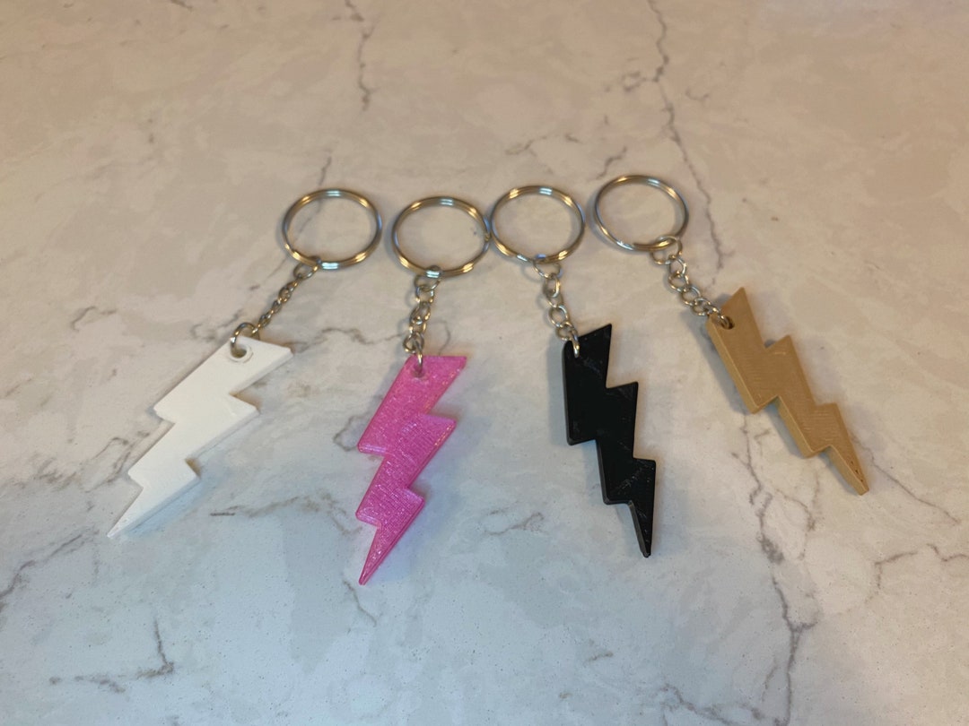 Lightning Bolt Keychain Bolt Keychain Symbol Keychain Bolt Etsy