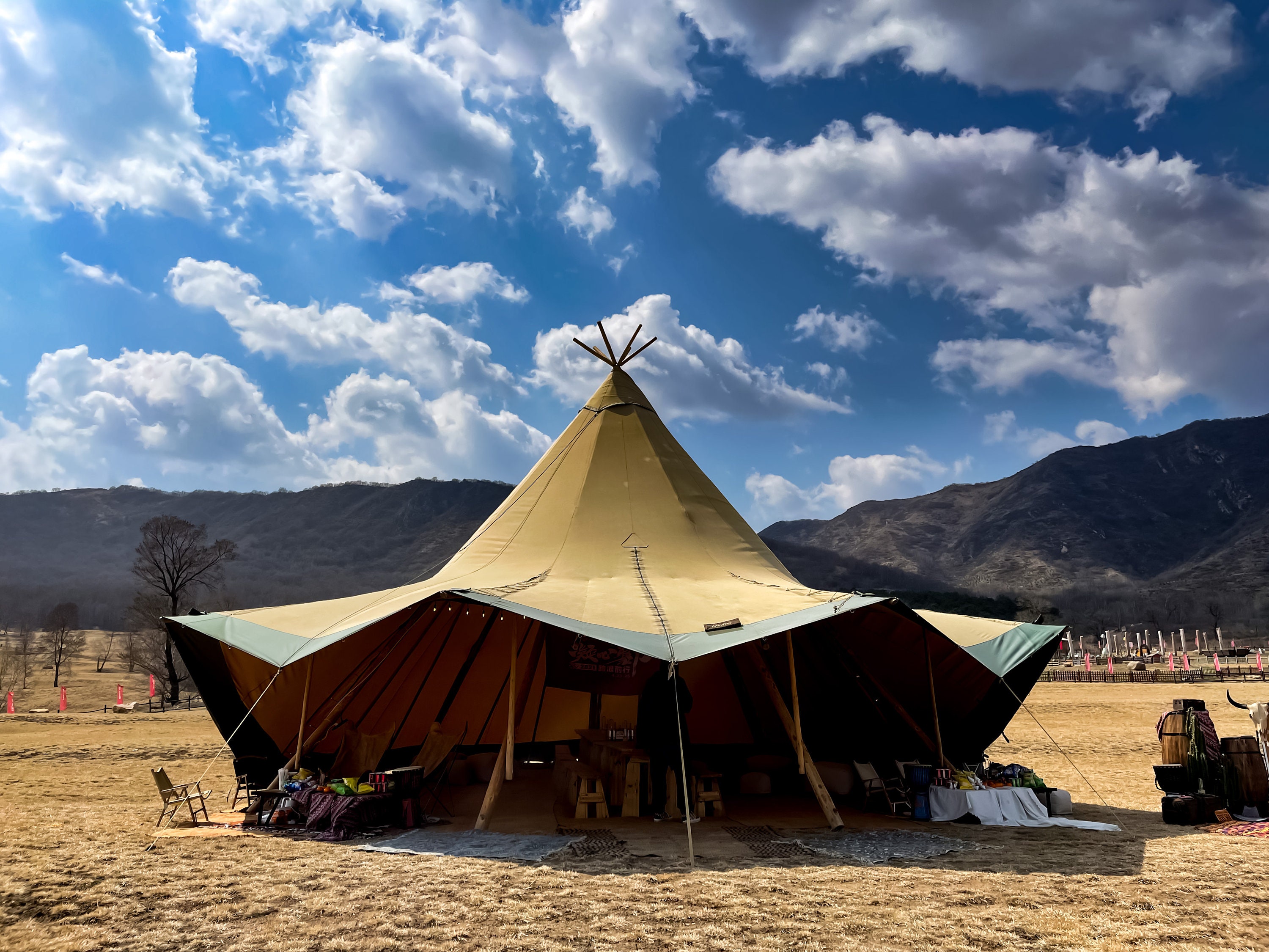 SANRYOU FUTAMATA TIPI TENT サンド Giant Sami Tent for Outdoor Event/farm/ranch/backyard - Etsy