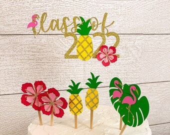 Luau Grad Party Cake Topper | Graduation Party Decorations | Party decor | Tropical party decor | Hawaiian party decor | Class of decor