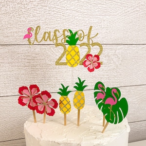 Luau Grad Party Cake Topper | Graduation Party Decorations | Party decor | Tropical party decor | Hawaiian party decor | Class of decor