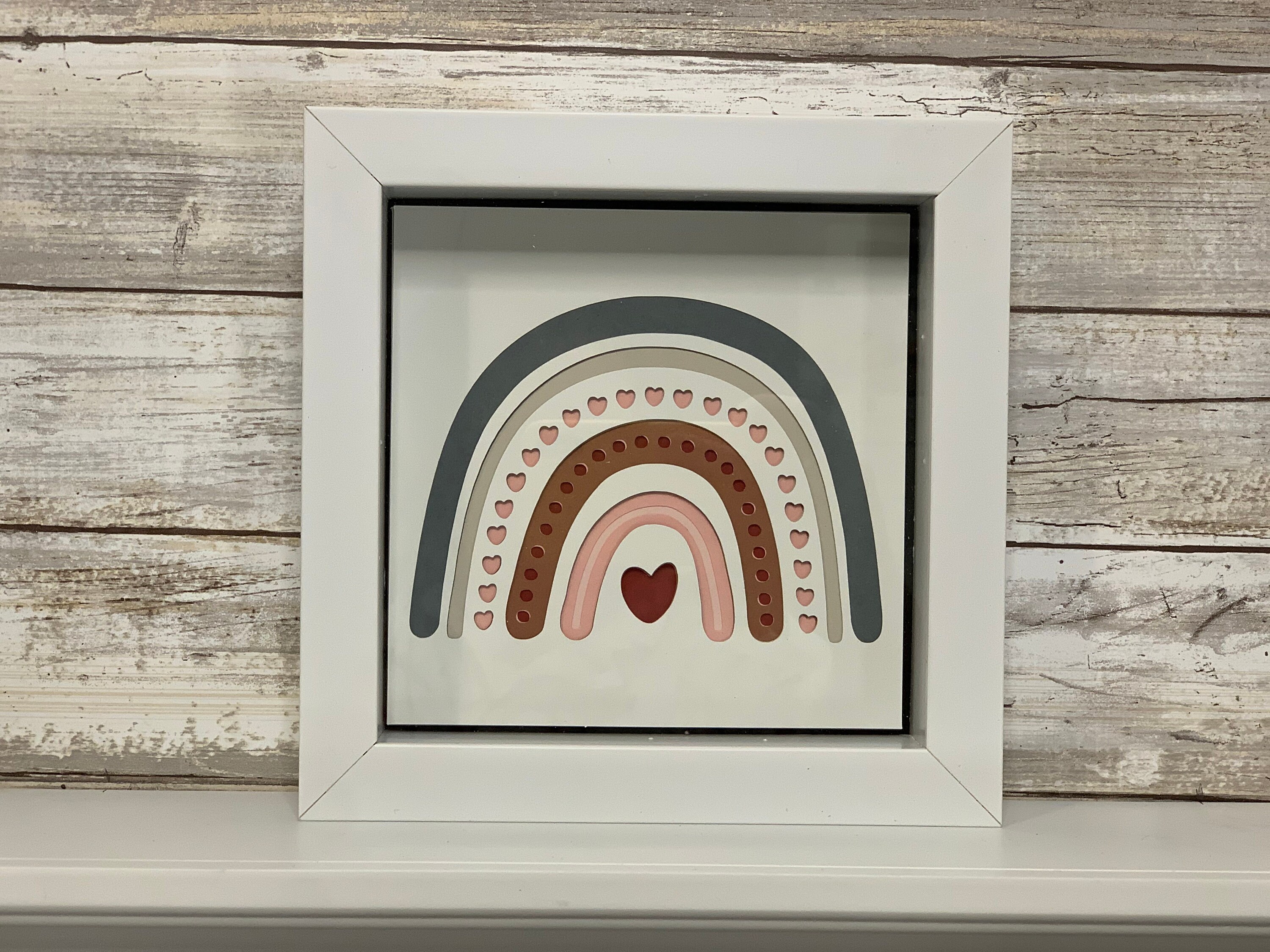 3D Layered Paper Boho Rainbow Layered Cardstock Shadow Box Etsy