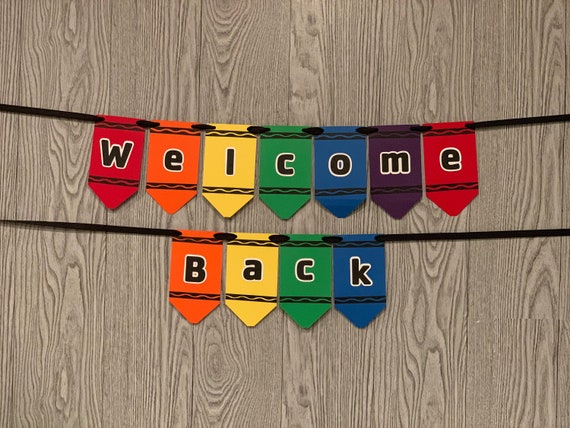 Colorful Crayon Banner Welcome Back Banner Banner With - Etsy