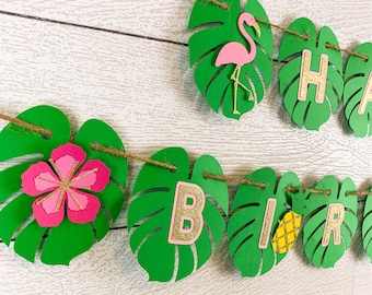 Luau party birthday banner | Luau party decorations | Beach banner | Tropical party decor | Hawaiian party | Pool party