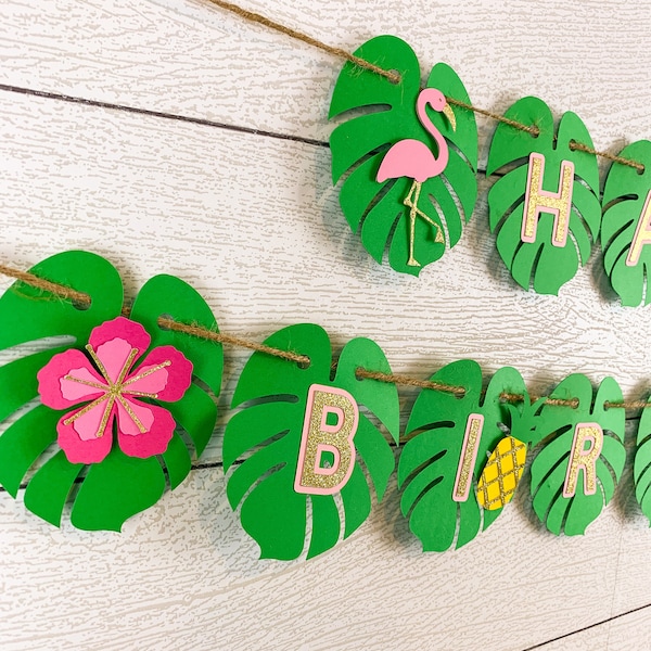 Luau party birthday banner | Luau party decorations | Beach banner | Tropical party decor | Hawaiian party | Pool party