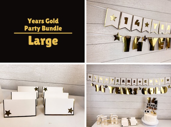 Golden Birthday Decor Bundle Large Party Bundle Years Gold Party Decorations  