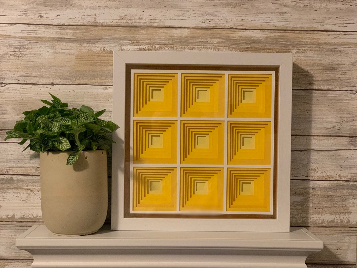 3D Multilayered Squares Layered Cardstock Shadow Box Etsy