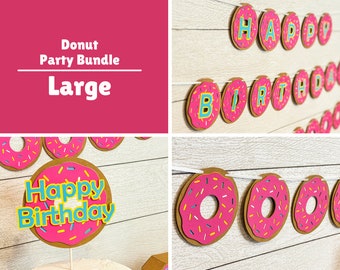 Donut Birthday Decor Bundle - Large Party Bundle | Donut Grow Up Party Decorations