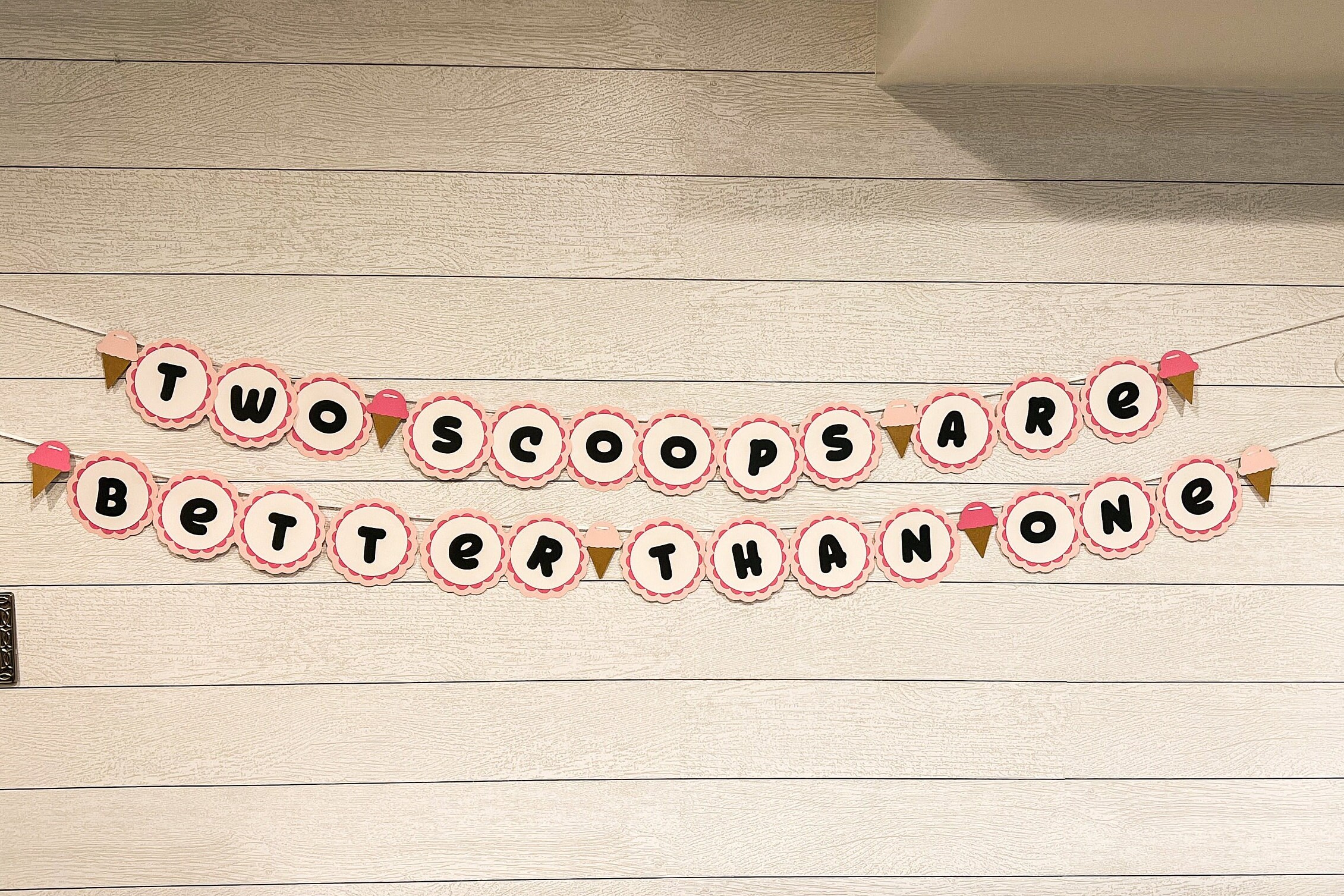 Two Scoops Are Better Than One Baby Shower Cake Smash Banner Etsy