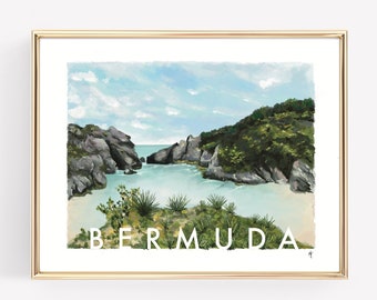 BERMUDA | Horseshoe Bay | Southampton Parish | Pink Sand Beach | Original, Landscape Giclée Print