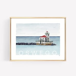 Oswego Lighthouse Giclée Print: Lake Ontario Landscape Art