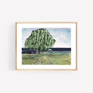Syracuse Park Giclée Print: Upper Onondaga Gazebo & Bridge