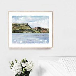 See Genezareth Print: Berg Arbel, Israel Landschaft Giclée