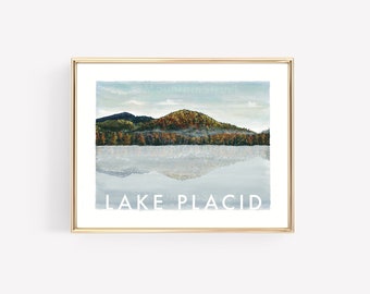 Lake Placid / The Adirondacks / Upstate New York / Original, paisaje Giclée Print