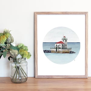 Oswego Lighthouse Giclée Print: Lake Ontario Landscape Art