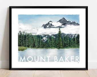 MOUNT BAKER | Waszyngton | Shuksan | Las Narodowy Mt. Baker-Snoqualmie | Oryginał, wydruk giclée krajobrazu
