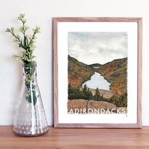 THE ADIRONDACKS | Indian Head and Rainbow Falls | Upstate New York | Original, Modern Landscape Giclée Print