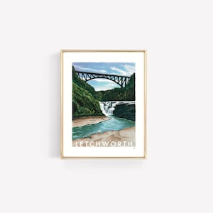 Impresión Giclée del Parque Estatal Letchworth: Paisaje de las cascadas de Nueva York