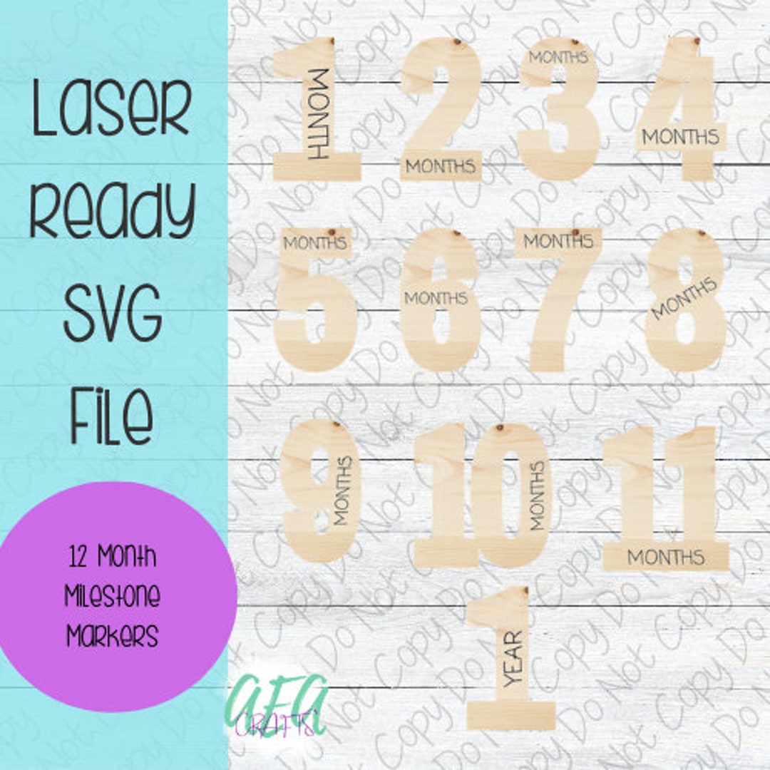 DIGITAL FILE - Laser File - Monthly Milestone Markers - Baby Monthly ...