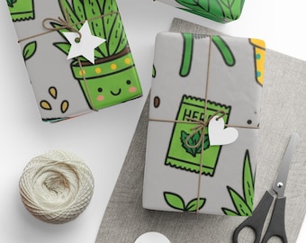 Plant Lovers (Grey) Wrapping Paper