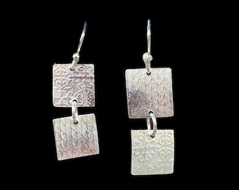 Hand crafted sterling silver dangling earrings