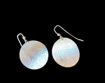 Round sterling silver disc earrings