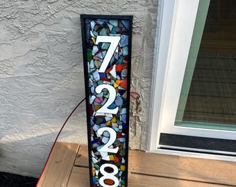 Custom Mosaic House Number Sign