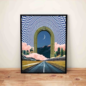 Surreal Art Print, Trippy Wall Art, Collage Prints, Psychedelic Poster, Eclectic Home Decor, Weird Art, Hippie Gift