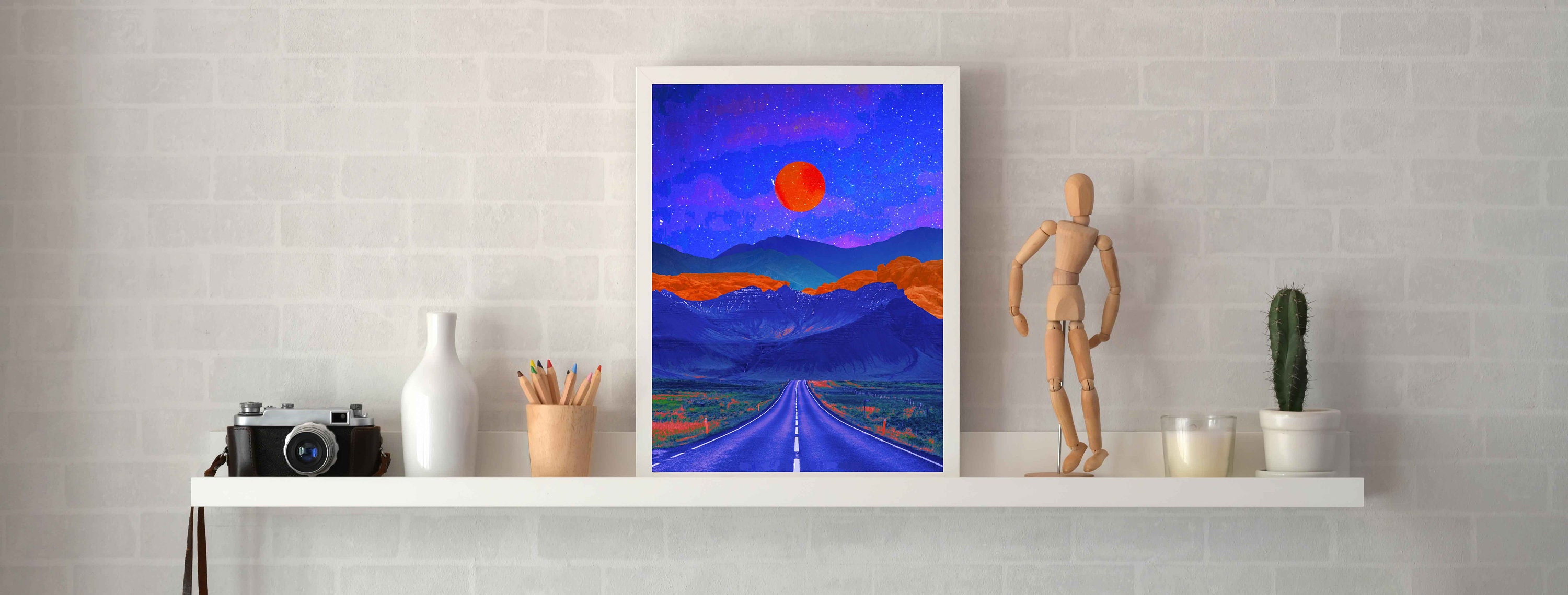 Road Trip Wall Art Travel Art Digital Collage Prints Etsy