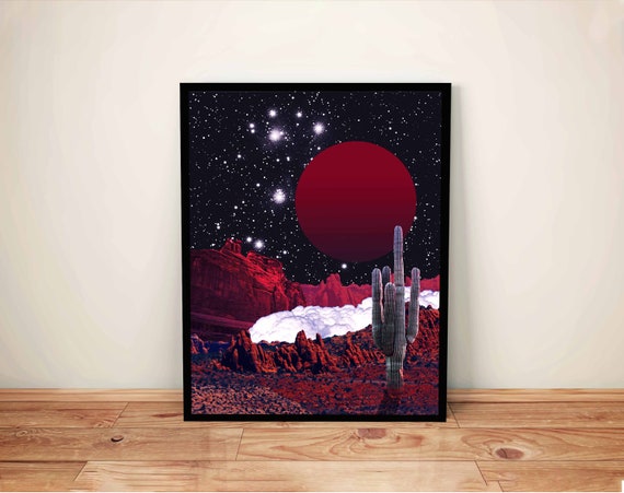 Surreal Desert Landscape Art Print: Trippy Utah, Arizona Collage