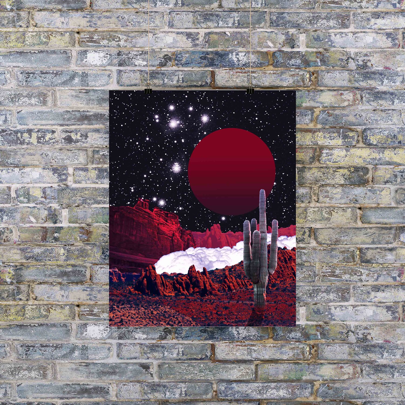 Wall Art Home Office Wall Art Digital Collage Prints Desert Etsy