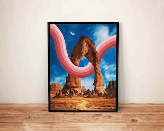 Surreal Moab Art Print: 70s Psychedelic Desert Collage