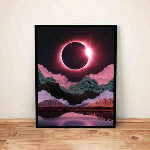 Mountain Art Print - Surreal Collage Wall Art | Abstract Art, Trippy Landscape Art, Surrealism Poster