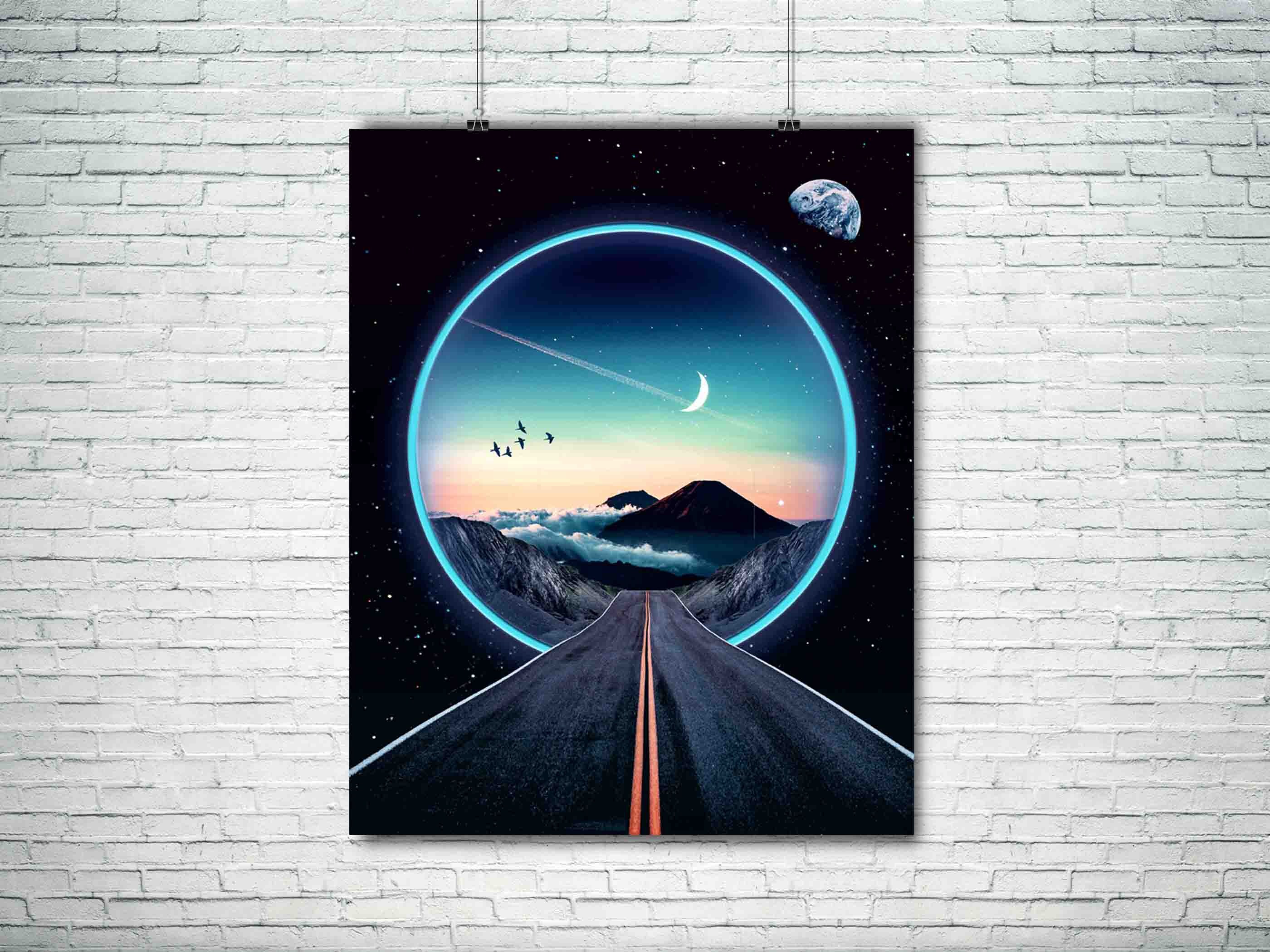 DUSTCELL キャンバスアート POP ART 「ROUND TRIP」 From 2002, Hamburger Highway, acrylic on canvas, 24 x 36 or