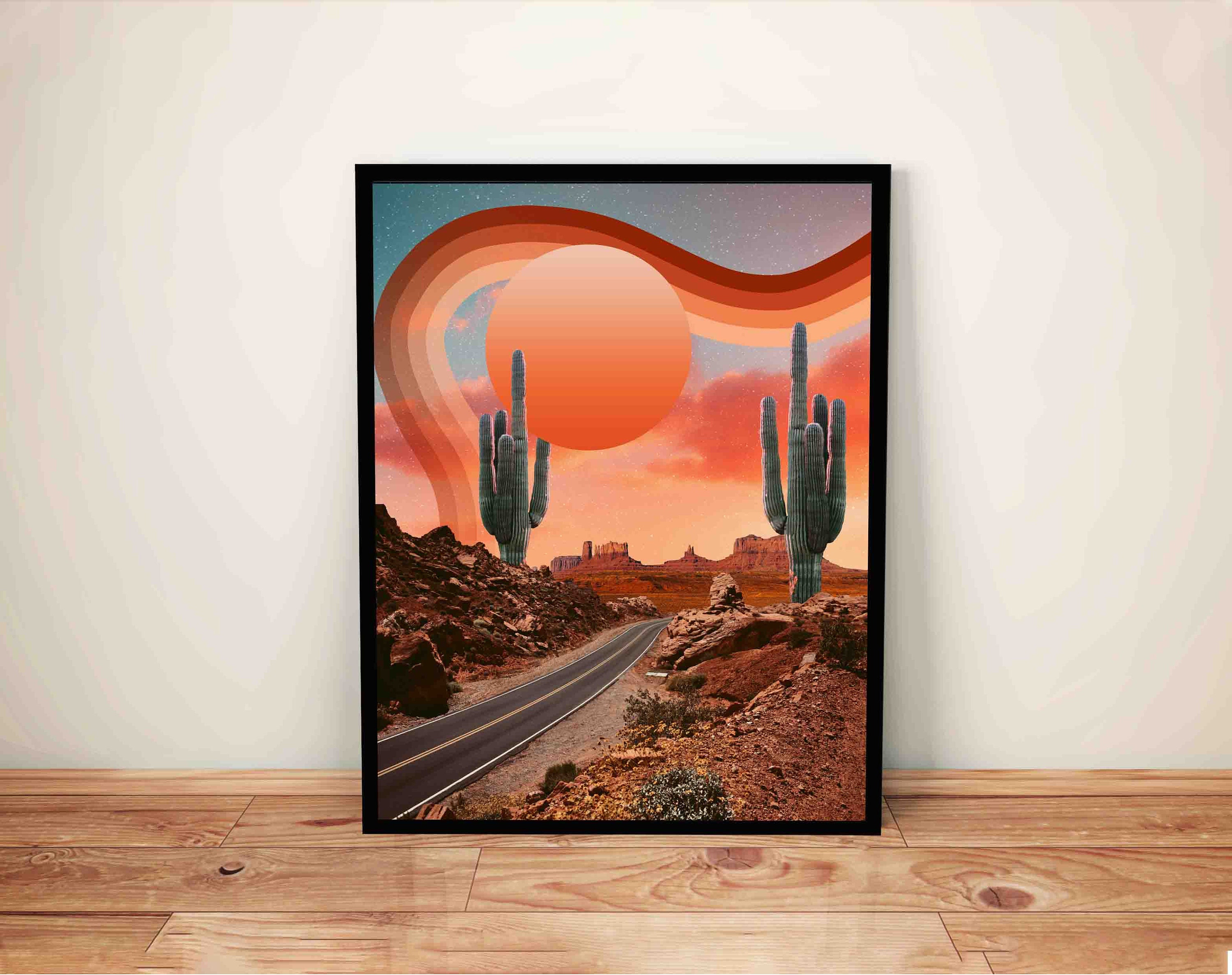 Desert Wall Art, 70s Poster, Desert Art, Cactus Print