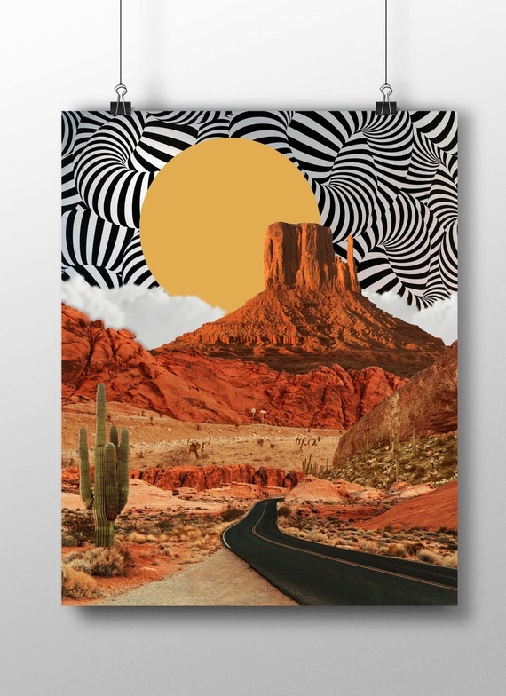 Psychedelic Desert Wall Decor: Surreal Trippy Art Print - Etsy Canada