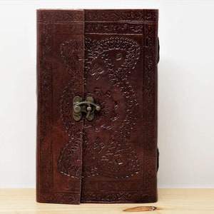 Quaderno in pelle fatto a mano, carta bianca, quaderno per schizzi in pelle, regalo per diario in pelle da viaggio, diario per feste, nuovo diario