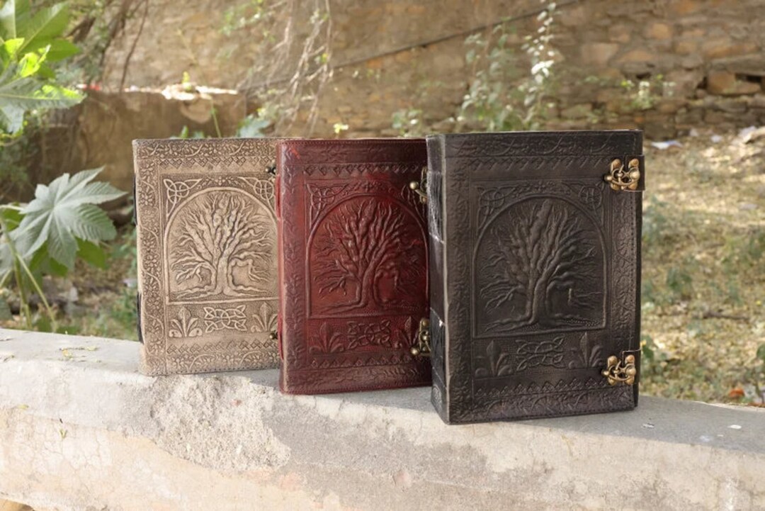 600 Pages Large Tree of Life Journal, Leather Journal Diary, Embossed ...