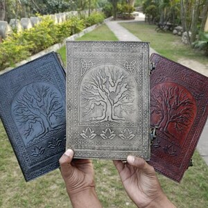 Neues BAUM DES LEBENS-handgemachtes ledernes Notizbuch, handgemachtes leeres Papierleder Grimoire, handgemachtes Tagebuch, bestes Geschenk für Vater- und Muttertagsgeschenke