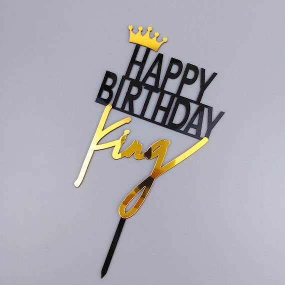 Happy Birthday King Cake Topper Etsy Happy Birthday King Cake Topper Etsy