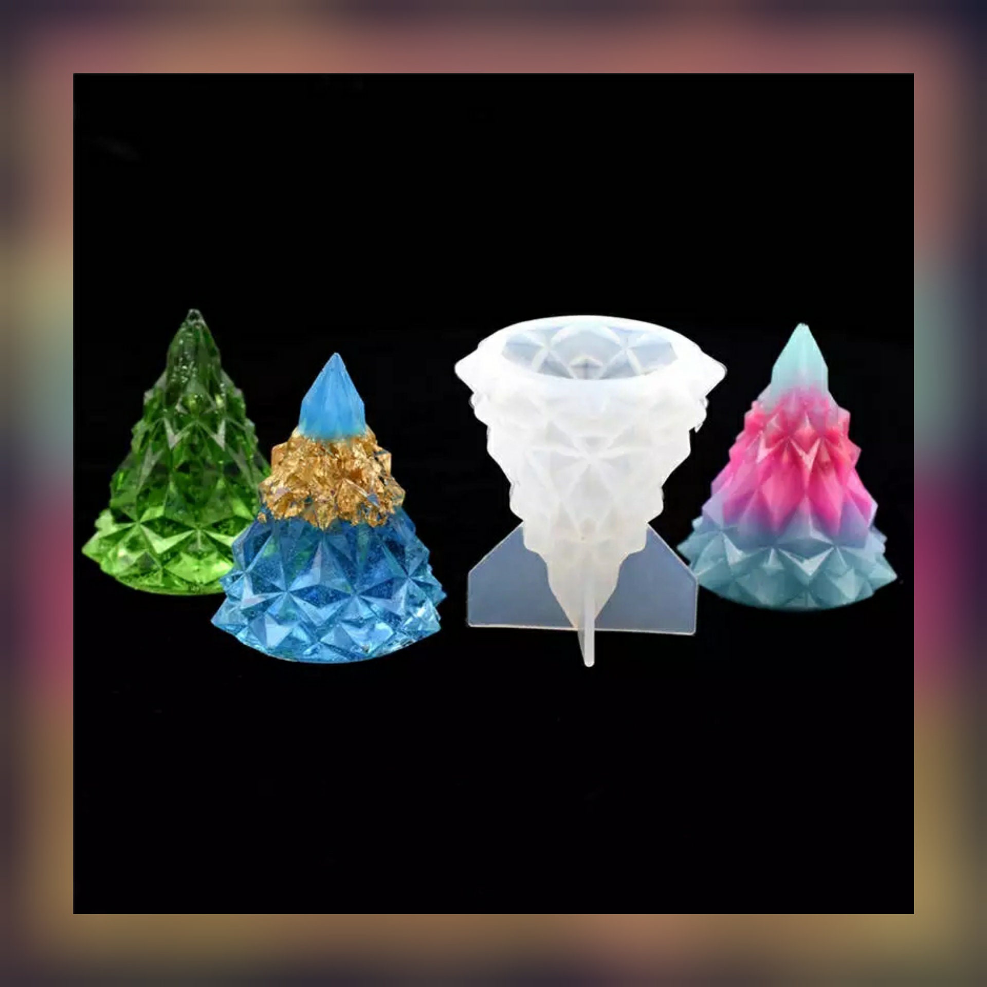 3d Christmas Tree Shape Resin Casting Silicone Mold For Diy Xmas