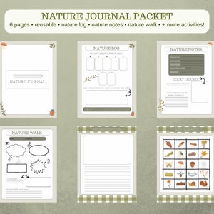 Printable Nature Journal | Nature Packet for Homeschool and Students | Nature Walk Printable | Kids Nature Journal | Nature Study Printable