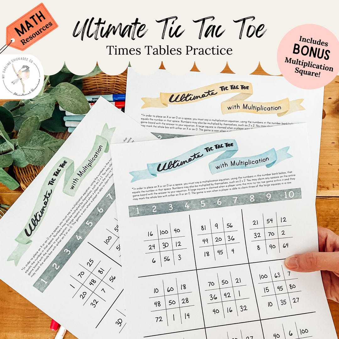 Ultimate Tic Tac Toe With Multiplication | Times Tables Practice ...