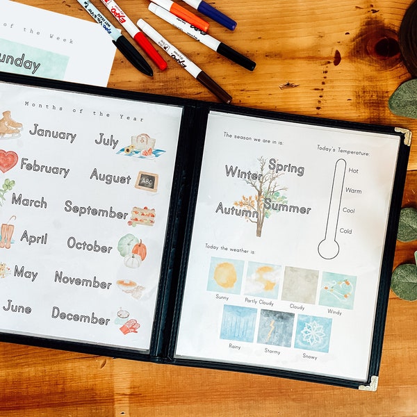 Calendar and Weather Pages for Littles // Circle Time Activities // Morning Menus // Early Education // Preschool Resources