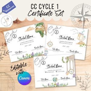 Certificado editable de CC Ciclo 1: Fundamentos, Fundamentos y Memoria (Plantillas de Canva)