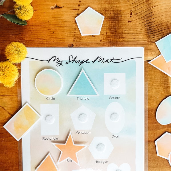 Shape Activity Mat // Colorful and Tactile Learning Tool // Educational Resource // Preschool  // Homeschool