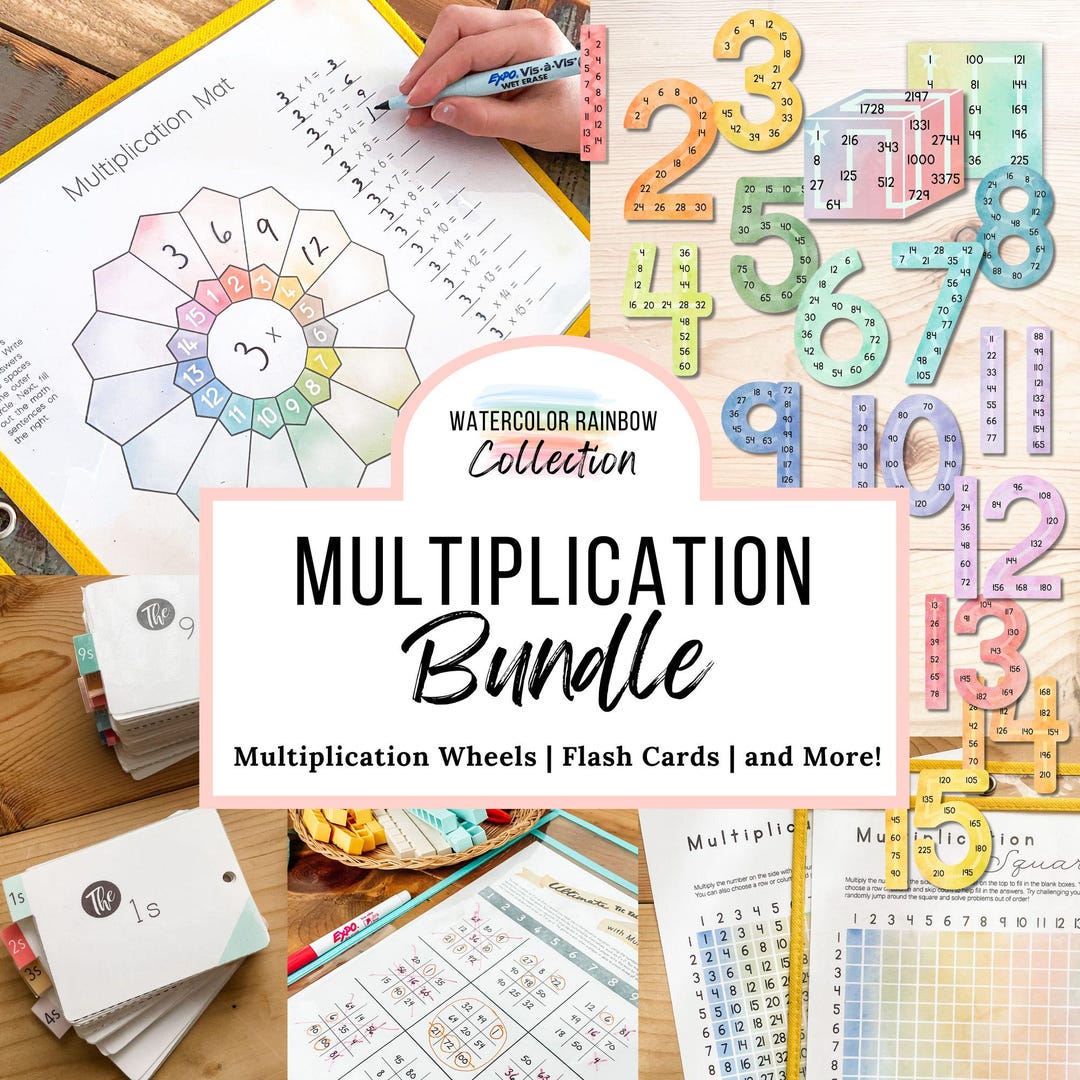 Multiplication Math Bundle | Skip Counting Practice and Flash Cards up ...