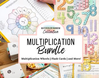 Multiplication Math Bundle | Skip Counting Practice and Flash Cards up to 15 x 15